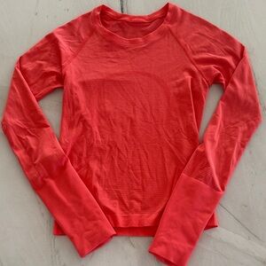 Lululemon Swiftly Tech Long Sleeve Size 2 Coral Pink Like New Condition -